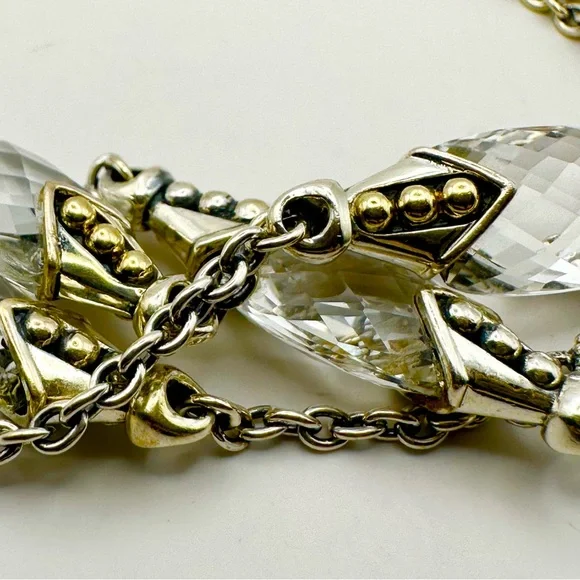 Lagos Quartz Silver & 18 Kt Gold Multistrand Bracelet - Picture 3 of 7